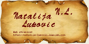 Natalija Lupović vizit kartica